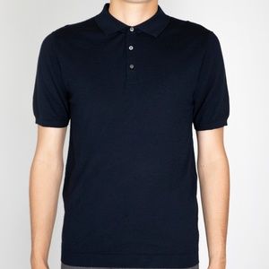 Stitch Note Short Sleeve Merino Wool Polo Knit